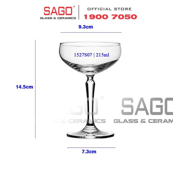  Ocean 1527S07 - Ly Thủy Tinh Ocean Connexion Coupe 215ml | Nhập Khẩu Thái Lan 