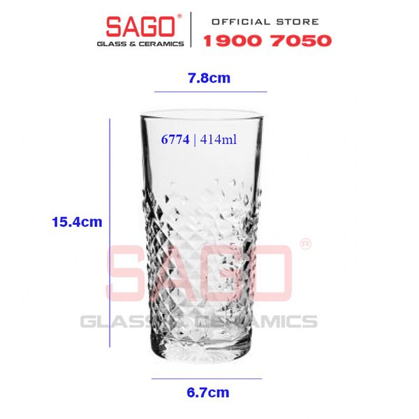  LIBBEY 926774 - Ly Thủy Tinh Libbey Carats Hi Ball 414ml | Nhập Khẩu E.U 