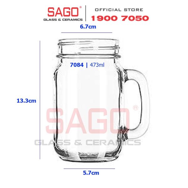  LIBBEY 97084 - Ly Thủy Tinh Libbey Drinking Jar 473ml | Thủy Tinh Cao Cấp 