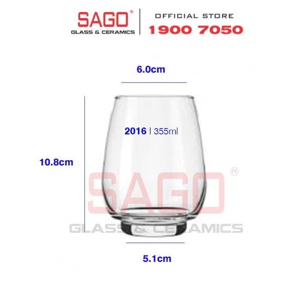  LIBBEY 12016 - Ly Thủy Tinh Cao Cấp Libbey Orbital Beverage 355ml | Nhập Khẩu USA 