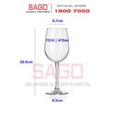  LIBBEY 7510 - Ly Thủy Tinh Libbey Vina Tall Wine 473ml | Nhập Khẩu USA 