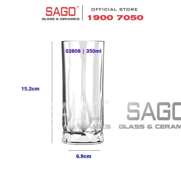  Ocean P02808 - Ly Thủy Tinh Ocean Connexion Hi Ball 350ml | Nhập Khẩu Thái Lan 