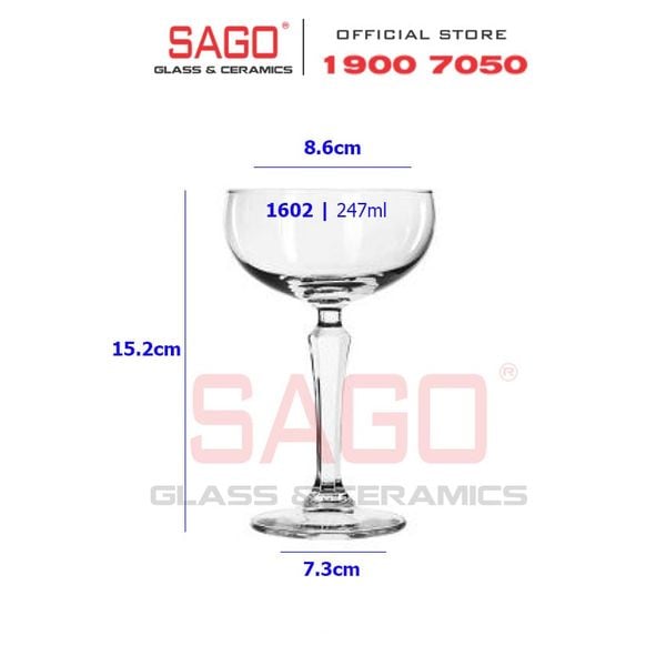  LIBBEY 601602 - Ly Thủy Tinh Libbey Spksy Coupe 247ml | Nhập Khẩu E.U 