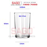  LIBBEY 58 - Ly Thủy Tinh Libbey Straight Sided Seltzer 177ml | Nhập khẩu USA 