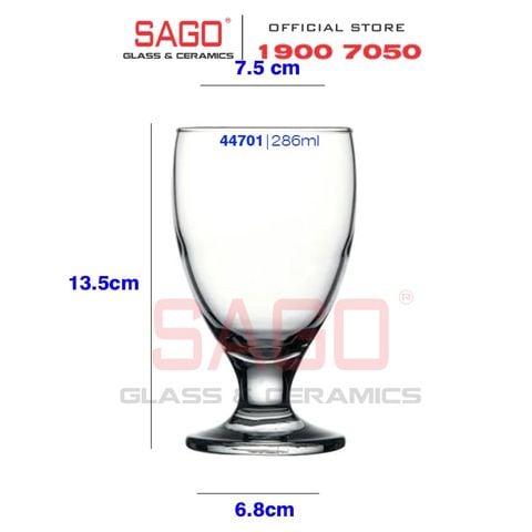  Pasabahce 44701 - Ly Thủy Tinh Pasabahce Capri Banquet Goblet Glass 286ml | Nhập Khẩu Thổ Nhĩ Kỳ 