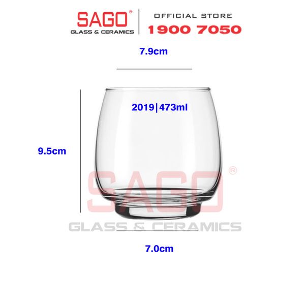  LIBBEY 12019 - Ly Thủy Tinh Cao Cấp Libbey Orbital Rocks 473ml | Nhập Khẩu USA 