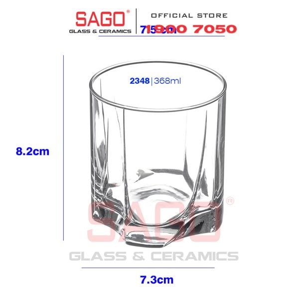  Pasabahse 42348  - Ly Thủy Tinh Pasabahse Luna Rocks 368ml | Nhập Khẩu Thổ Nhĩ Kỳ 