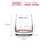  LIBBEY 928105 - Ly Thủy Tinh Libbey Stark Rocks 280ml | Nhập Khẩu E.U 