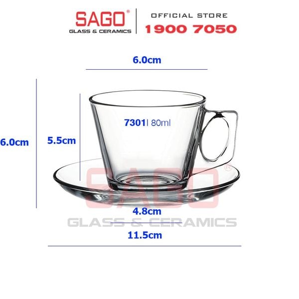  Pasabahce 97301 - Bộ Tách Cafe Pasabahce Vale Caffe 80ml | Nhập Khẩu Thổ Nhĩ Kỳ 