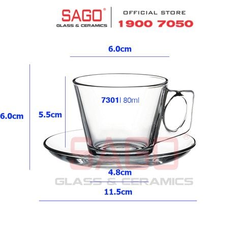  Pasabahce 97301 - Bộ Tách Cafe Pasabahce Vale Caffe 80ml | Nhập Khẩu Thổ Nhĩ Kỳ 