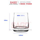  LIBBEY 928099 - Ly Thủy Tinh Libbey Stark DOF 350ml | Nhập Khẩu E.U 