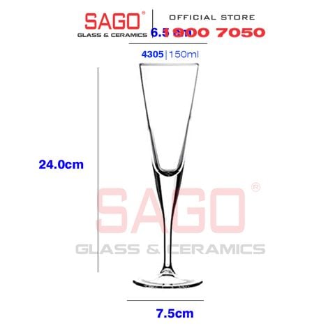  Pasabahce 44305 - Ly Thủy Tinh Pasabahce V Line Champagne Flute Glass 150ml | Nhập Khẩu Thổ Nhĩ Kỳ 