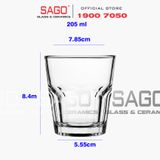  Deli Y5012 - Ly Thủy Tinh  Deli Central Rock 205ml | Thủy Tinh Cao Cấp 