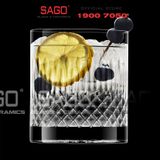  Luigi Bormioli 12769/02 - Ly thủy tinh Pha Lê Luigi Bormioli Tumbler Diamante DOF Crystal Glasses 380ml | Nhập Khẩu Italy 