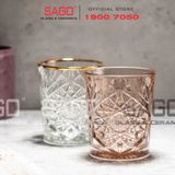  LIBBEY 929348 - Ly Thủy Tinh Cao Cấp Libbey HOBSTAR Color D.O.F Gold Rim 355ml | Nhập Khẩu E.U 