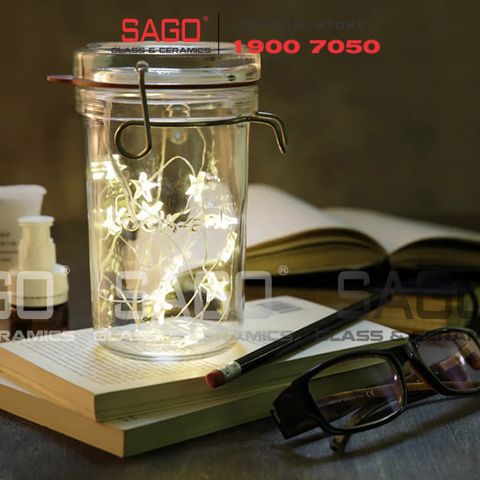  Luigi Bormioli 11962 - Hũ thủy tinh Pha Lê Luigi Bormioli LOCK EAT TERRINA CTAPPO Crystal Glasses 350ml | Nhập Khẩu Italy 