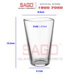  Ocean P03162 - Ly Thủy Tinh Ocean Centique Hi Ball 370ml | Nhập Khẩu Thái Lan 