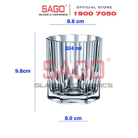  ELIDO E66B02 - Ly Thủy Tinh Pha Lê ELIDO Ethan Whiskey Crystal Glass 324ml | Thủy Tinh Pha Lê Cao Cấp 