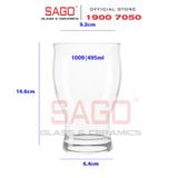  LIBBEY 1009 - Ly Bia Thủy Tinh Libbey Stacking Beer GLass 495ml | Nhập Khẩu E.U 