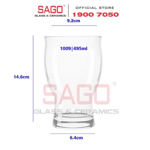 LIBBEY 1009 - Ly Bia Thủy Tinh Libbey Stacking Beer GLass 495ml | Nhập Khẩu E.U 
