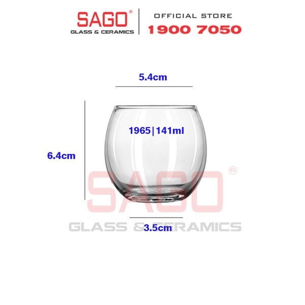  LIBBEY 1965 - Ly Thủy Tinh Libbey Round Ones Finedge Votive 141ml | Nhập Khẩu USA 