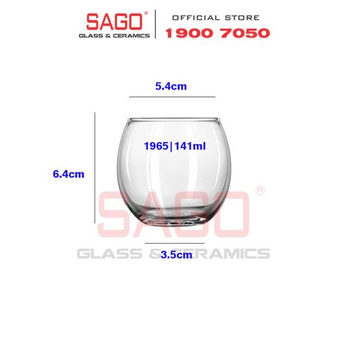  LIBBEY 1965 - Ly Thủy Tinh Libbey Round Ones Finedge Votive 141ml | Nhập Khẩu USA 