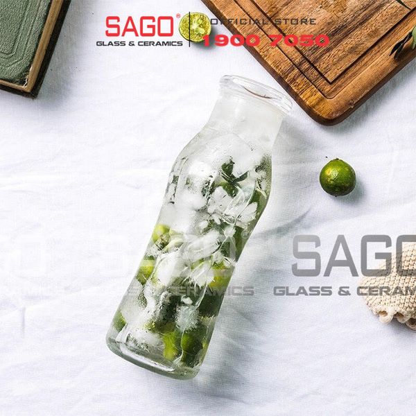  LIBBEY 701 - Bình Nước Thủy Tinh Libbey Trend Swerve Bottle With Lid 565ml | Thủy Tinh Cao Cấp 