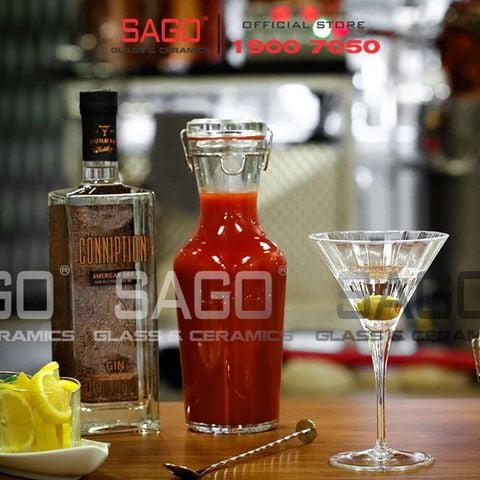  Luigi Bormioli 11965 - Chai thủy tinh Pha Lê Luigi Bormioli LOCK EAT CARAF HP10290 TAP Crystal Glasses 1096ml | Nhập Khẩu Italy 