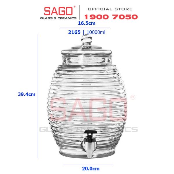  LIBBEY 92165 - Bình Thủy Tinh Libbey Beehive Beverage Dispenser 10 lít | Nhập Khẩu U.S 