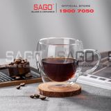  DELI GPB212 - Ly Thủy Tinh 02 lớp Delisoga Borosilicate Espresso Milk Double Wall Glass Cup 250ml | Thủy Tinh Cao Cấp 