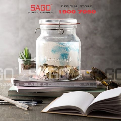  Luigi Bormioli 12163 - Hũ thủy tinh Pha Lê Luigi Bormioli LOCK EAT TERR HP10285 TAP Crystal Glasses 2150ml | Nhập Khẩu Italy 