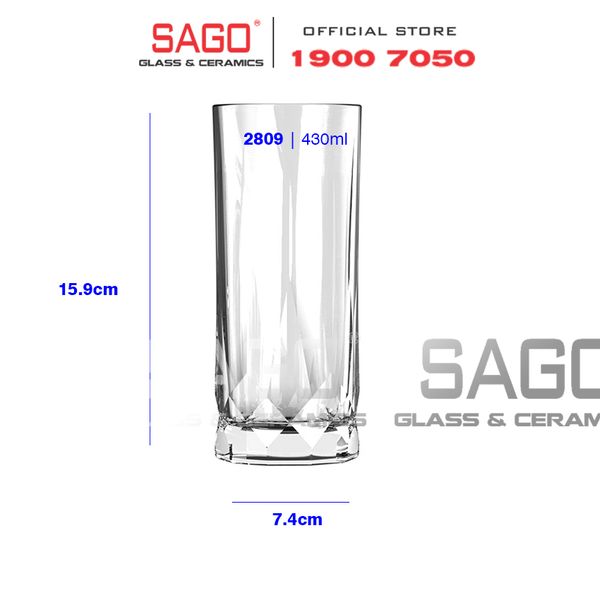  Ocean P02809 - Ly Thủy Tinh Ocean Connexion Hi Ball 430ml | Nhập Khẩu Thái Lan 