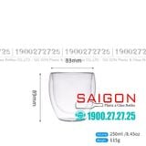  Deli GBP210-250 - Ly Thủy Tinh 02 Lớp Delisoga Tumber Double Wall Glass 250ml | Thủy Tinh Cao Cấp 
