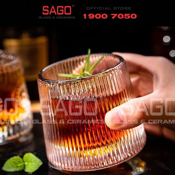  Deli KB148B - Ly Thủy Tinh Deli Whisky Rock 170ml | Sọc , Thủy Tinh Cao Cấp 