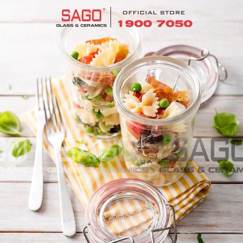  Luigi Bormioli 11962 - Hũ thủy tinh Pha Lê Luigi Bormioli LOCK EAT TERRINA CTAPPO Crystal Glasses 350ml | Nhập Khẩu Italy 