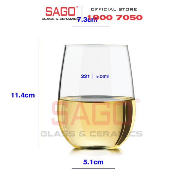  LIBBEY 221 - Ly Thủy Tinh Libbey Stemless White Wine 503ml | Nhập Khẩu E.U 