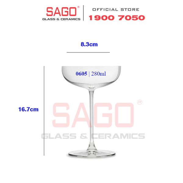  LIBBEY 460605 - Ly Thủy Tinh Libbey Bespoke Coupe 280ml | Nhập Khẩu E.U 