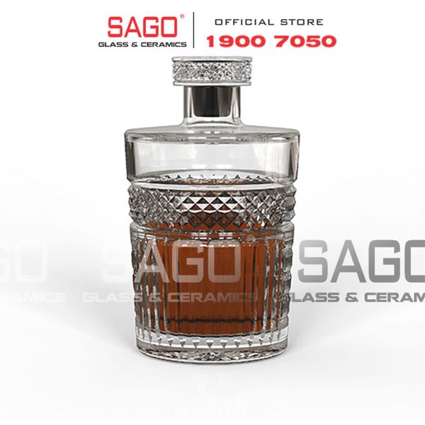  LIBBEY 827170 - Bình Rượu Thủy Tinh Libbey Radiant Decanter Glass Stopper 1000ml | Nhập Khẩu E.U 