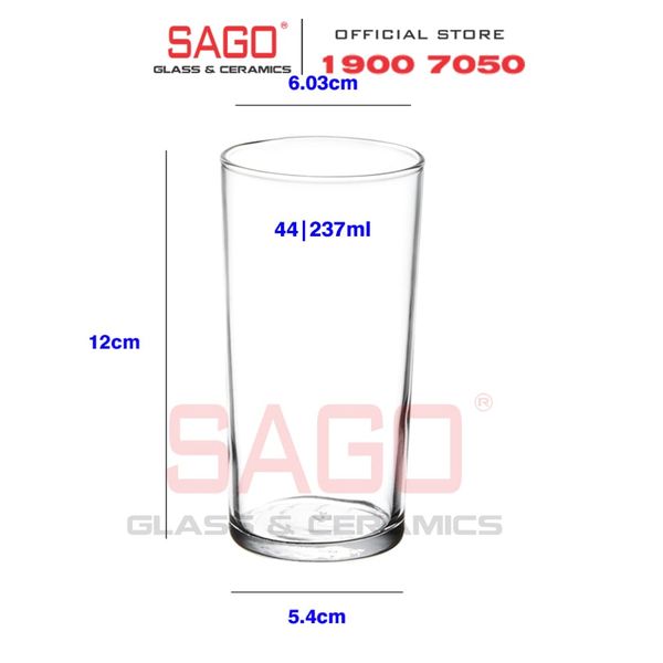  LIBBEY 44 - Ly Thủy Tinh Libbey Straight Sided Hi Ball 237ml | Nhập khẩu USA 