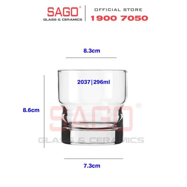  LIBBEY 12037 - Ly Thủy Tinh Cao Cấp Libbey Duratuff Newton Rock 296ml | Nhập Khẩu USA 