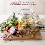  Luigi Bormioli 12163 - Hũ thủy tinh Pha Lê Luigi Bormioli LOCK EAT TERR HP10285 TAP Crystal Glasses 2150ml | Nhập Khẩu Italy 