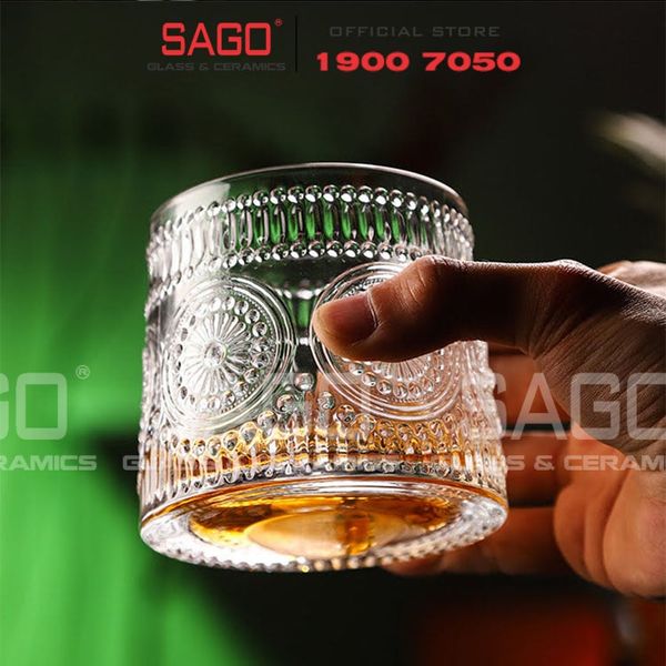  Deli KB148C - Ly Thủy Tinh Deli Whisky Rock 170ml | Chấm Tròn , Thủy Tinh Cao Cấp 