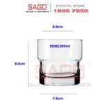  LIBBEY 12038 - Ly Thủy Tinh Cao Cấp Libbey Duratuff Newton Rock 355ml | Nhập Khẩu USA 