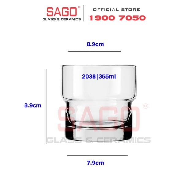  LIBBEY 12038 - Ly Thủy Tinh Cao Cấp Libbey Duratuff Newton Rock 355ml | Nhập Khẩu USA 