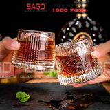  Deli KB148D - Ly Thủy Tinh Deli Whisky Rock 170ml | Sọc Chéo , Thủy Tinh Cao Cấp 