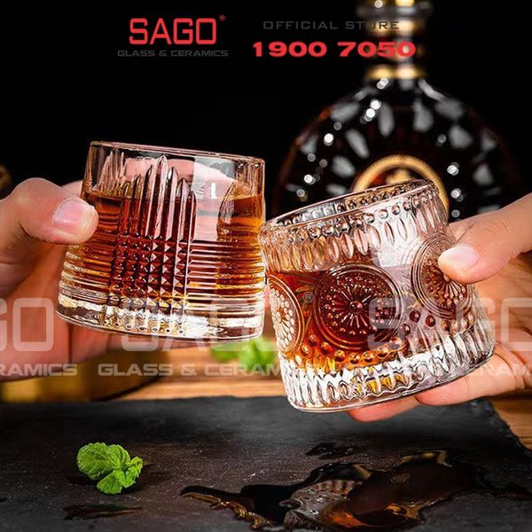  Deli KB148D - Ly Thủy Tinh Deli Whisky Rock 170ml | Sọc Chéo , Thủy Tinh Cao Cấp 