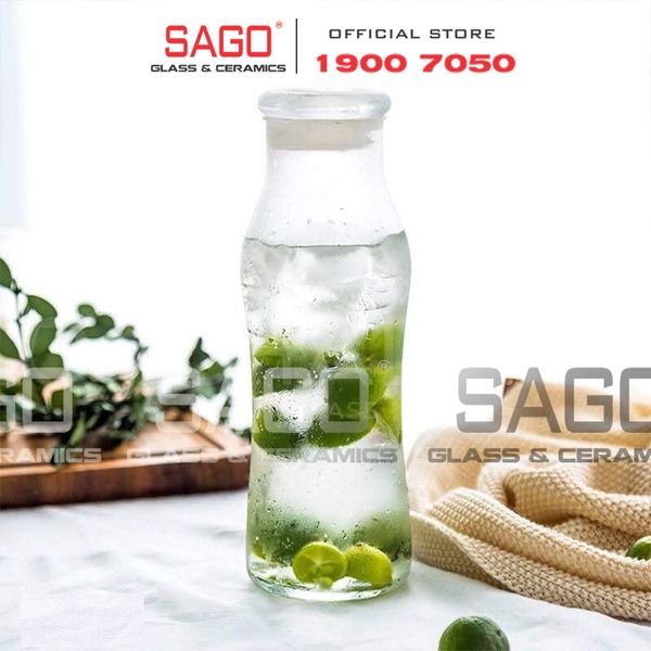  LIBBEY 701 - Bình Nước Thủy Tinh Libbey Trend Swerve Bottle With Lid 565ml | Thủy Tinh Cao Cấp 