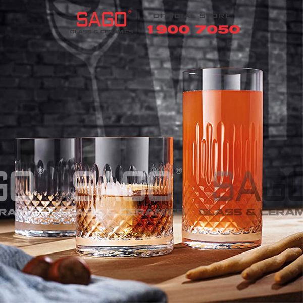  Luigi Bormioli 12769/02 - Ly thủy tinh Pha Lê Luigi Bormioli Tumbler Diamante DOF Crystal Glasses 380ml | Nhập Khẩu Italy 