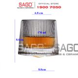  Deli KB148B - Ly Thủy Tinh Deli Whisky Rock 170ml | Sọc , Thủy Tinh Cao Cấp 