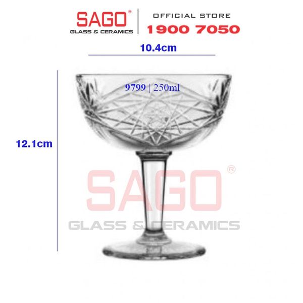 LIBBEY 929799 - Ly Thủy Tinh Libbey Hobstar Coupe 250ml | Nhập Khẩu E.U 